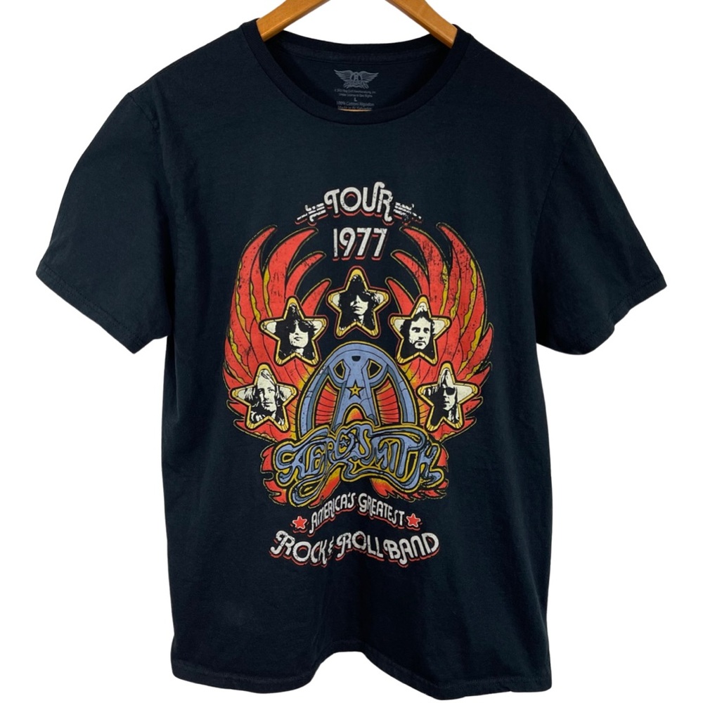 Aerosmith Tour 1977 Women’s Tee Shirt Modern L Black
